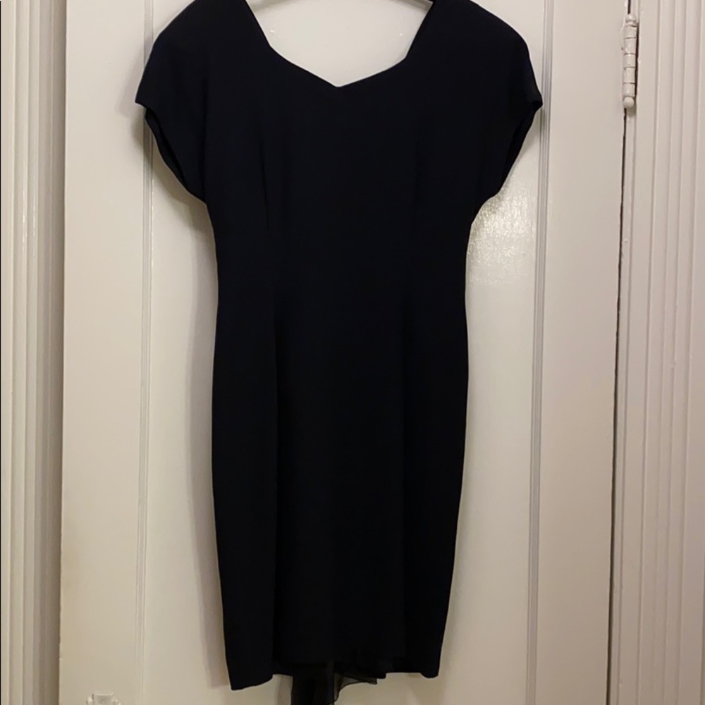 Black satin cocktail dress